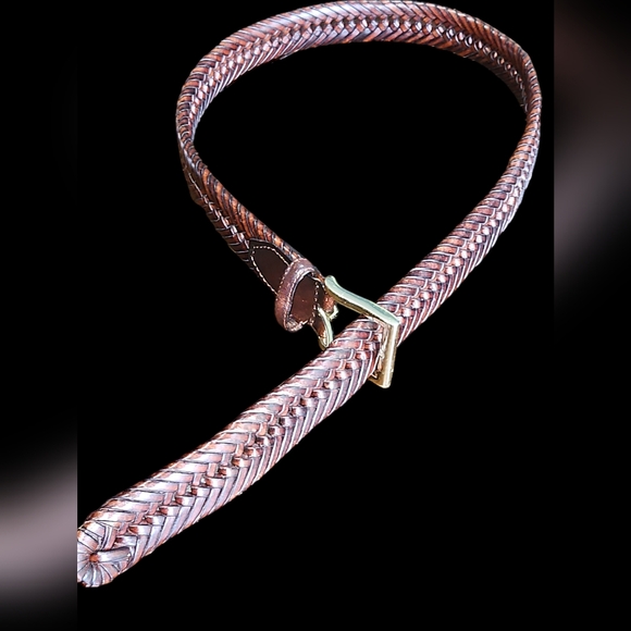 Mens 32/80 Bonded leather belt, dark brown with some red, hardly used! - Picture 2 of 4